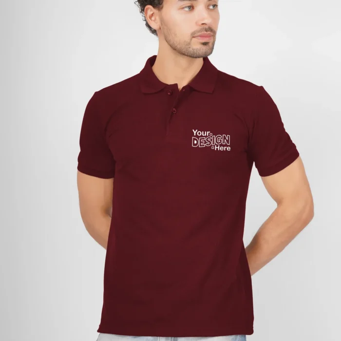 Maroon Cotton Polo T-Shirt