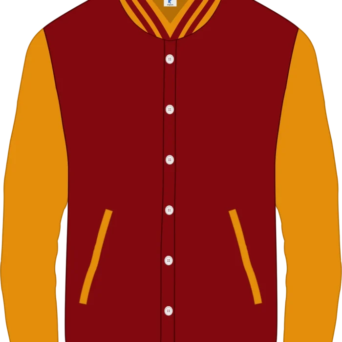 Premium Cotton Varsity (Maroon-Mustard)
