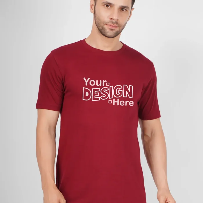 Maroon Cotton Round Neck T-Shirt