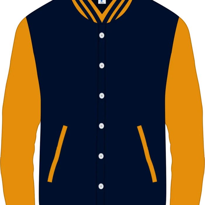 Premium Cotton Varsity (Navyblue-Mustard)