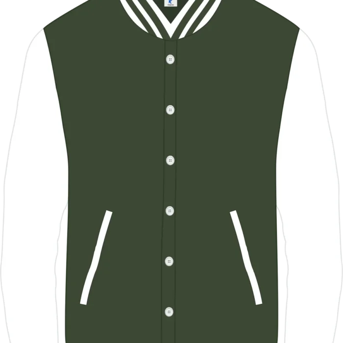 Premium Cotton Varsity (Olivegreen-White)