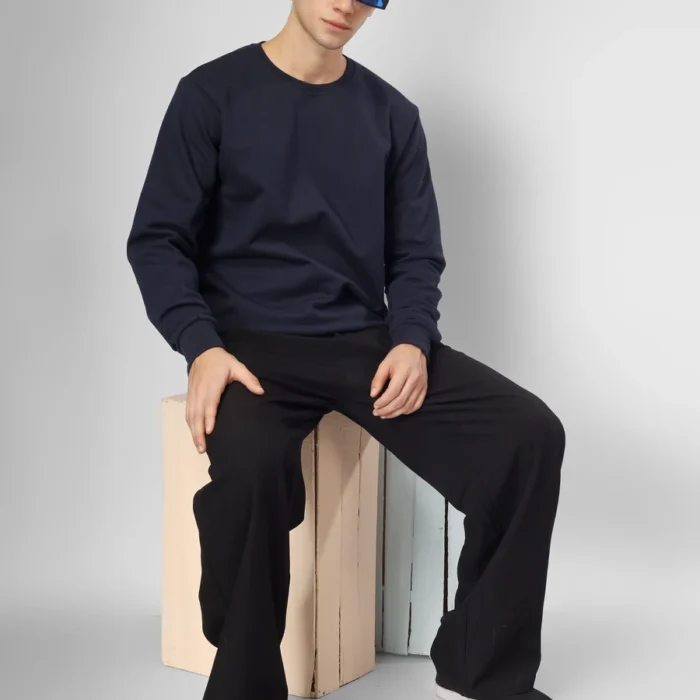 Premium Cotton Sweatshirt (Navy Blue)