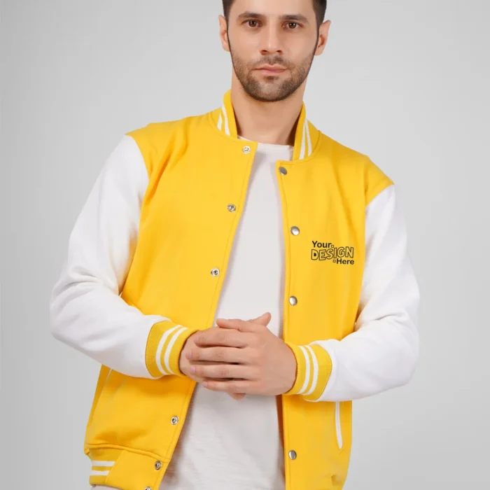 Premium Cotton Varsity (Yellow-White)