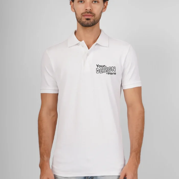 White Cotton Polo T-Shirt