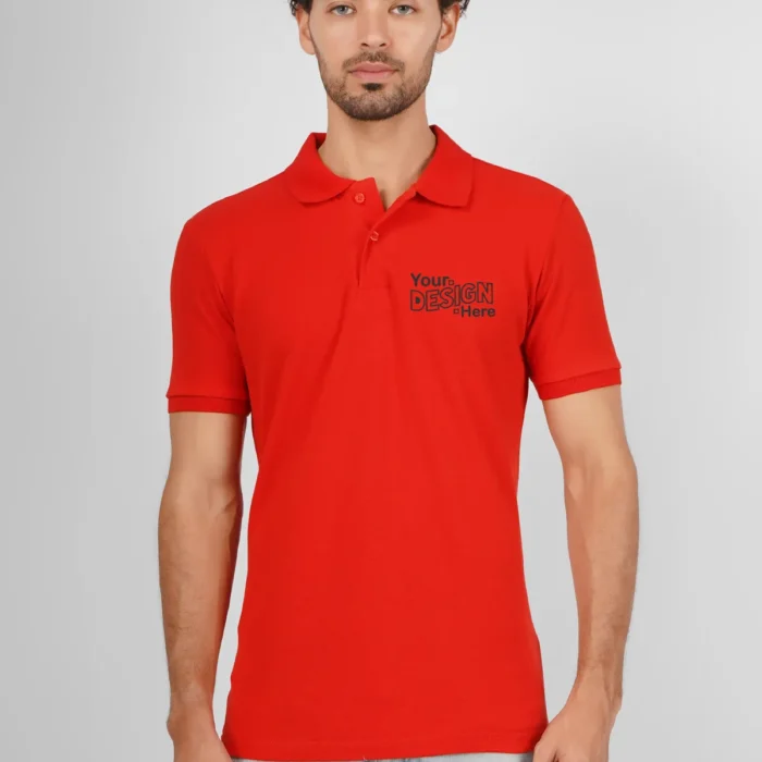 Red Cotton Polo T-Shirt