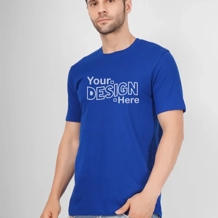 Royal Blue Cotton Round Neck T-Shirt